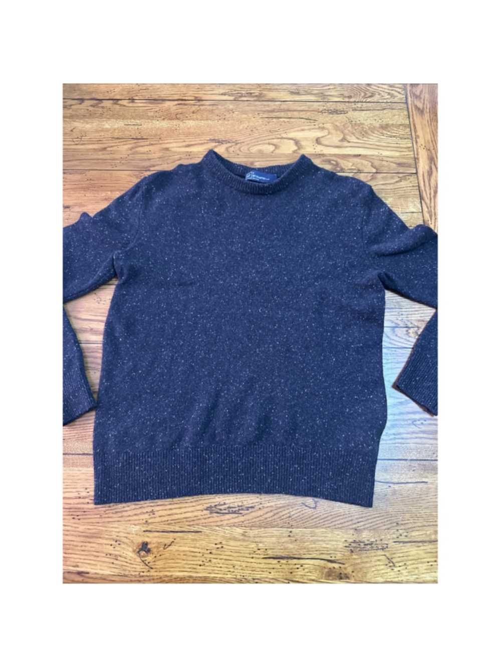 Gap Sweater Mens Small Navy Blue Wool Blend Knit Crewneck Lambswool H2